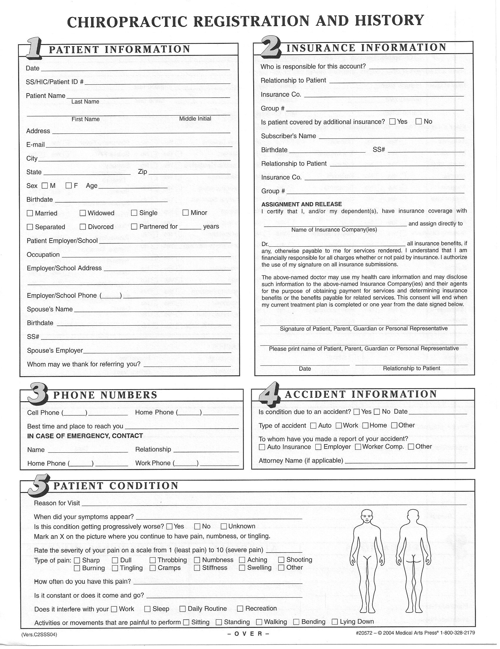 form to fill out prior to office visit