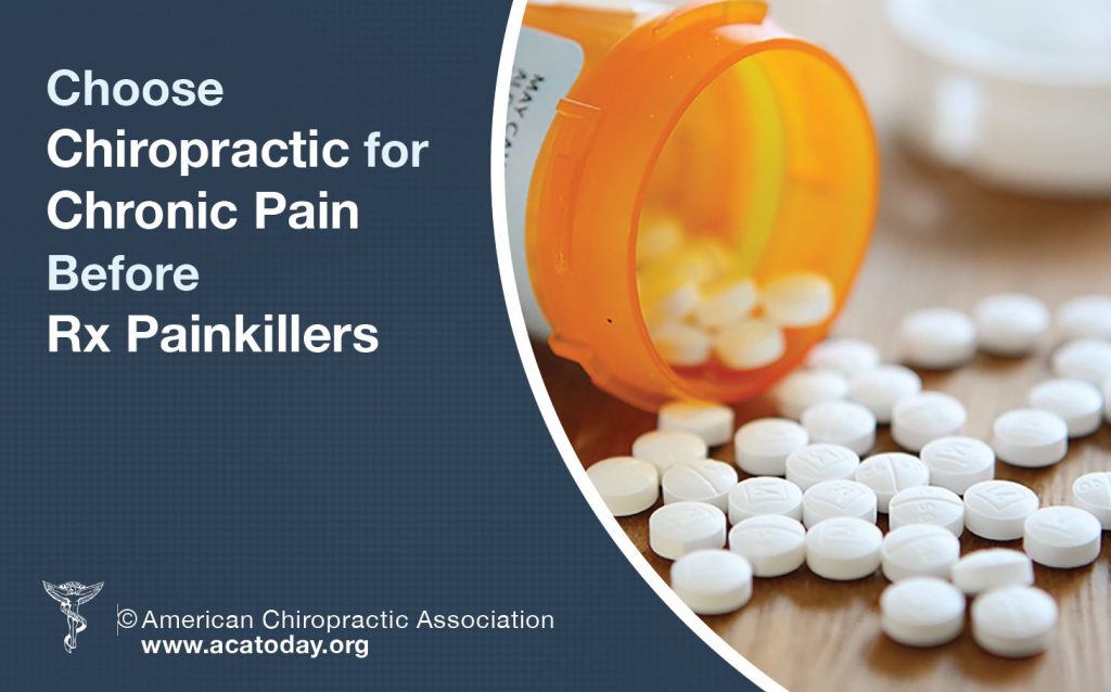 graphic message: try Chiropractic first before using painkillers